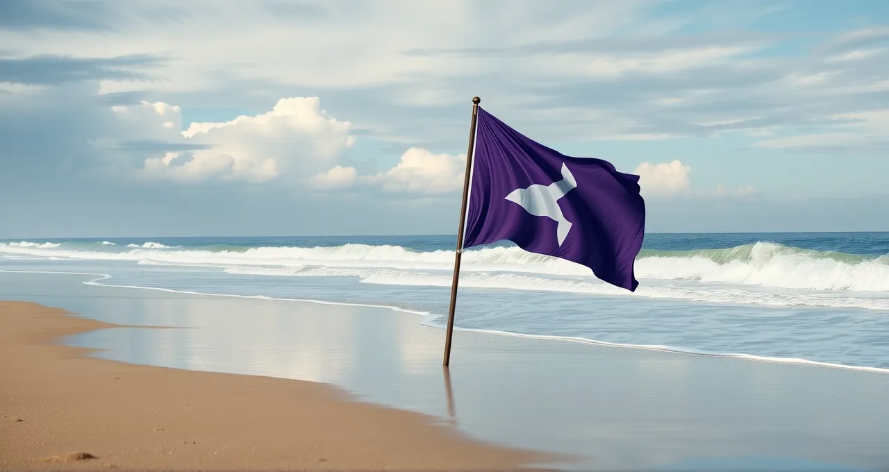Co oznacza fioletowa flaga na plaży? Ważne ostrzeżenie dla plażowiczów